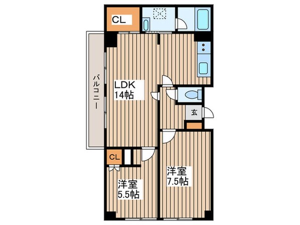 二軒茶屋グランドハイツの物件間取画像